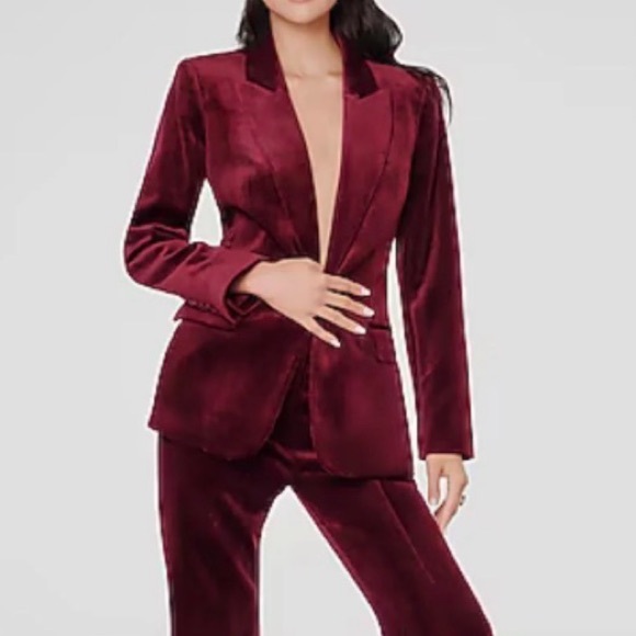 NWT Express Velvet One-Button Corduroy Blazer Women’s Size L - Picture 2 of 5